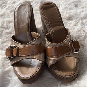 Coach size 5/12 wedge sandals, very narrow